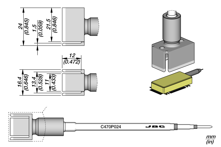 C470P024 - Fiber Coupled Chip Cartridge 11.2 x 21.5